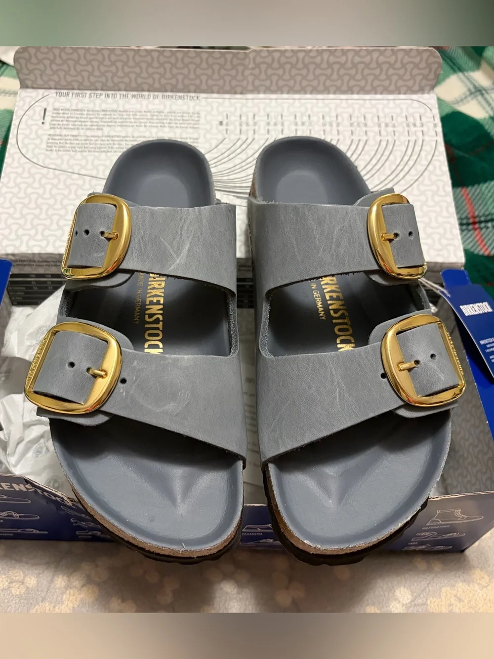 NEW IN BOX Birkenstock Arizona Big Buckle Sandals, Size US 7-7.5, Basalt Grey - Picture 1 of 12